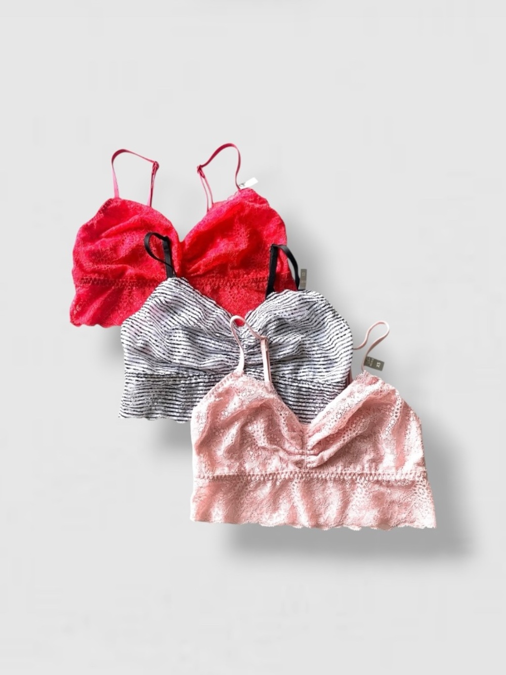 PINK Victoria’s Secret 3pk Bralette Lot of 3 XS New